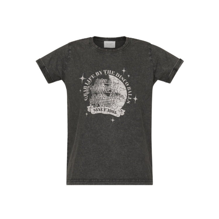 Herm t-shirt - D. grey wash/white