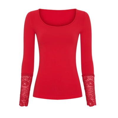 Mary lace bluse - Rosso