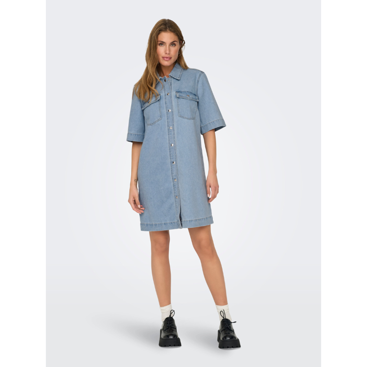 Onlbelle kjole - Light blue denim