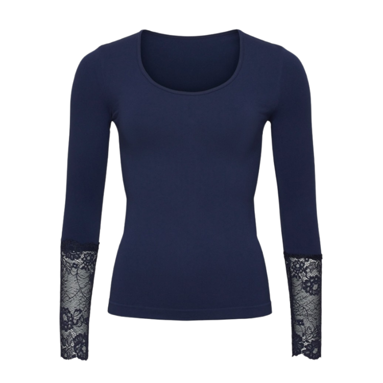 Mary lace bluse - Blu