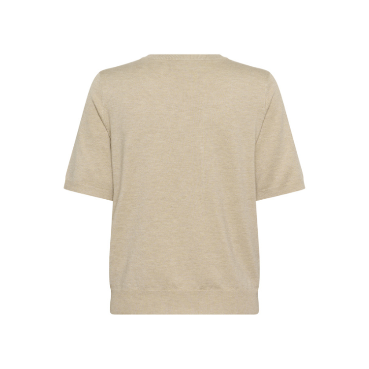 Kalizza v-hals strikbluse - Feather gray melange