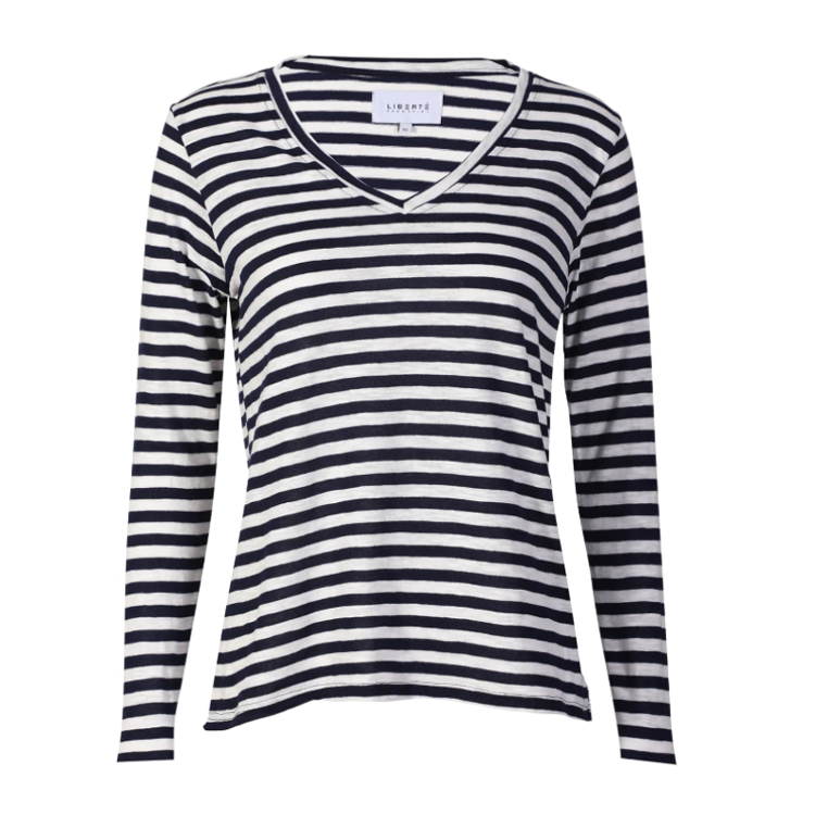 Ulla bluse - Navy white stripe