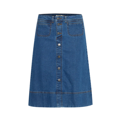 Frvocut denim nederdel - True blue denim