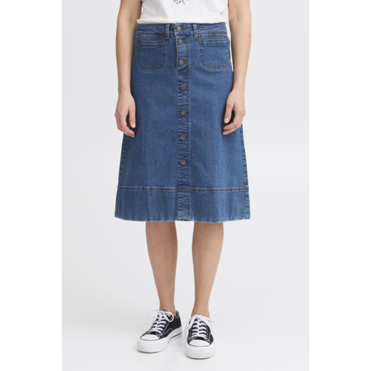 Frvocut denim nederdel - True blue denim