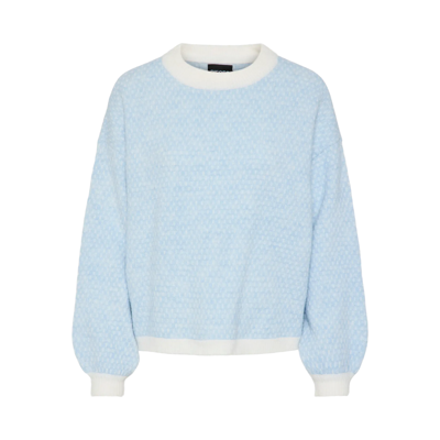 Pcdilippa strik bluse - Cashmere blue/cloud dancer