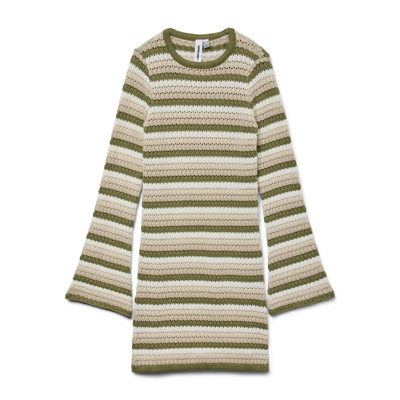 Snrihanna kjole - Oil green/crochet