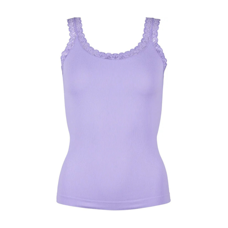 Frida rib top - Lavanda