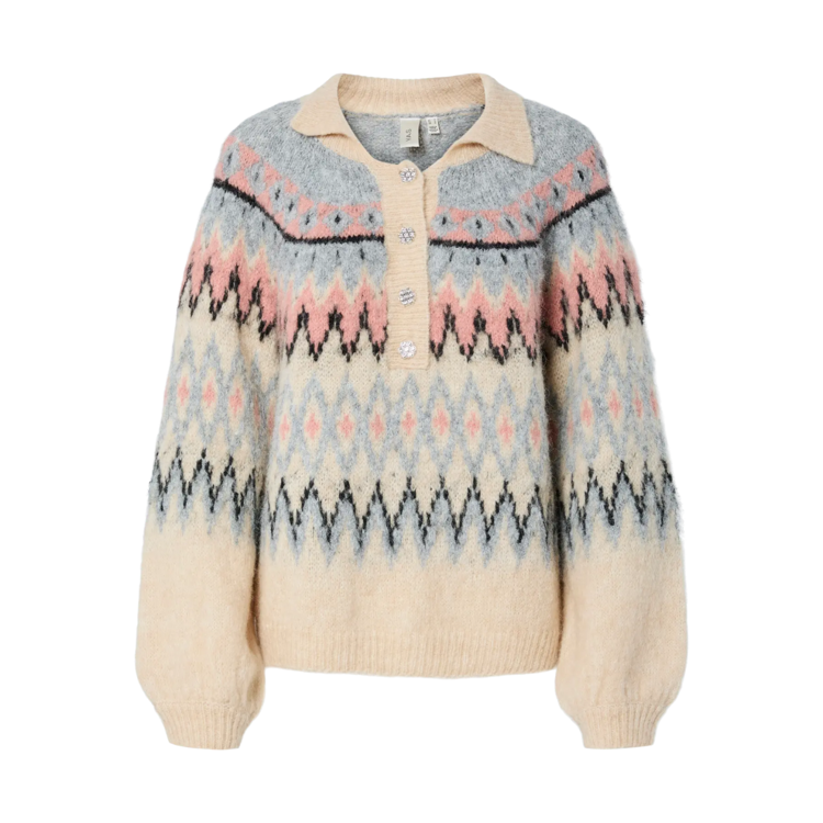 Yasshima strik cardigan - Sandshell/shima