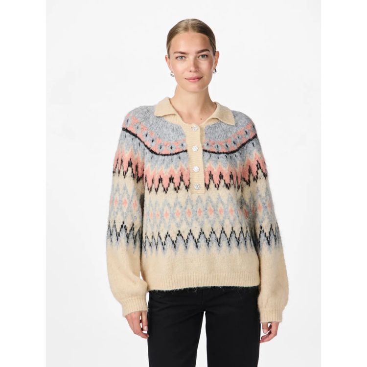 Yasshima strik cardigan - Sandshell/shima