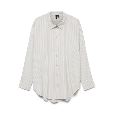 Vmnora skjorte - Bright white/silver mink