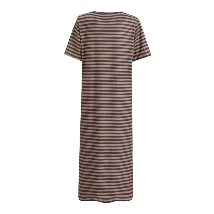 Alma t-shirt kjole - Brown stripe