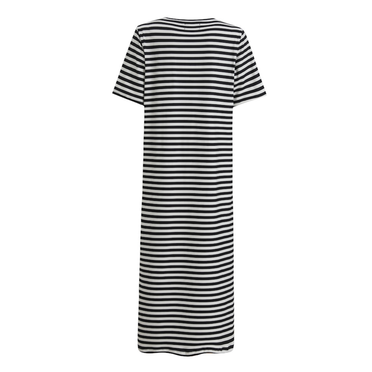 Alma t-shirt kjole - Black creme stripe