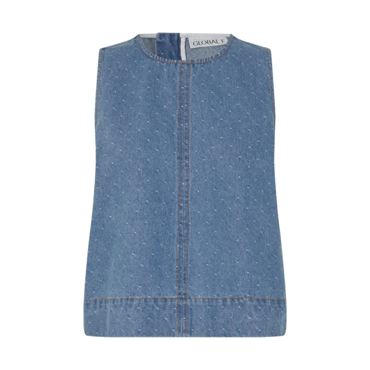 Rihne top - Midt blue dot