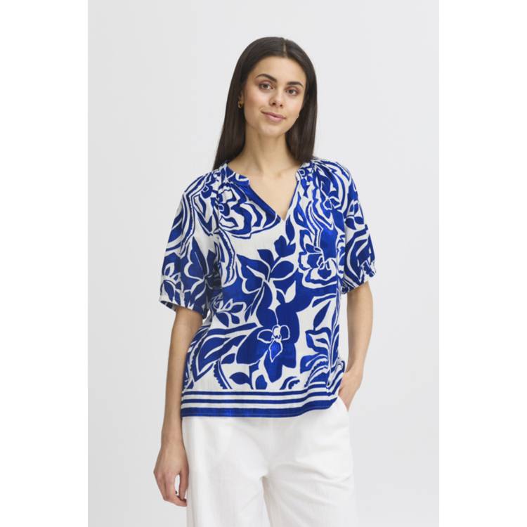 Frcora bluse - Blue lolite art
