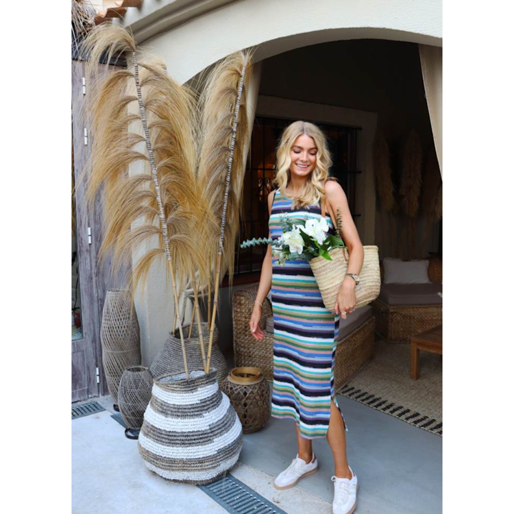 Bia kjole - Blurred multi stripe