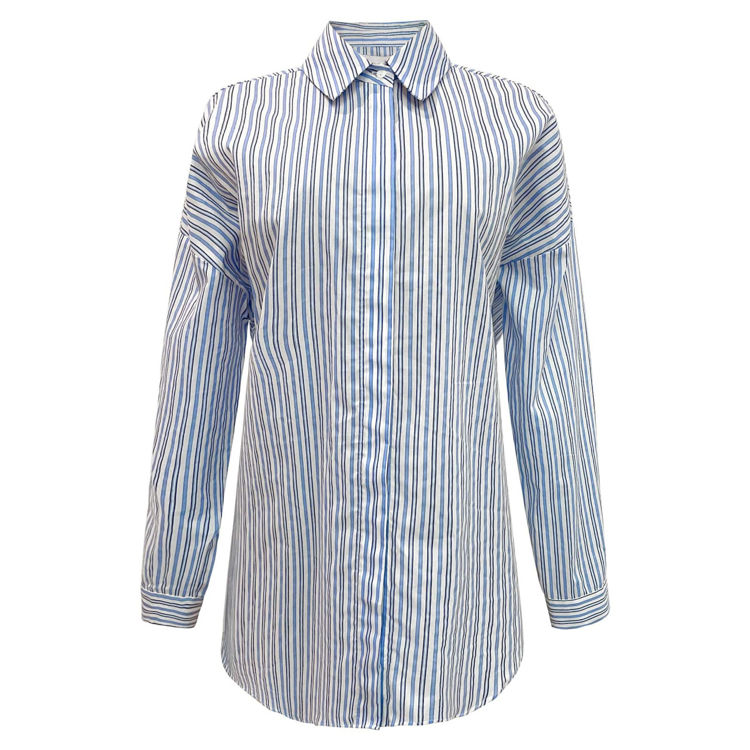 Sara skjorte - White blue stripe