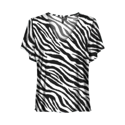 Vmeasy v-hals t-shirt - Birch/zebra