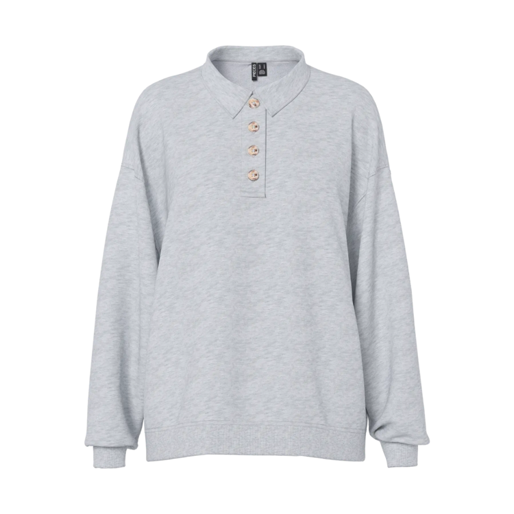 Pcalina sweat polo - Light grey melange