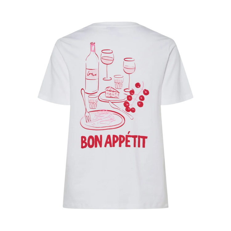 Pctalia t-shirt - Bright white/bon appetit