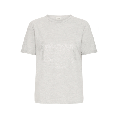 Frjasmine t-shirt - Light grey melange art