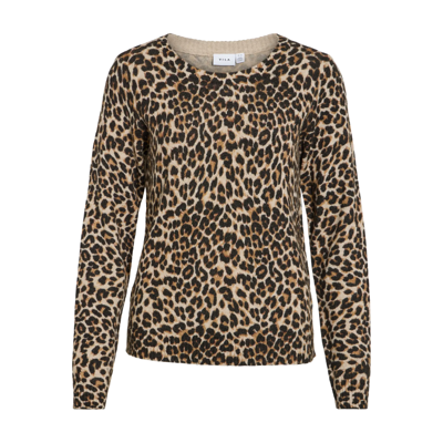 Viril strik bluse - Birch/leopard