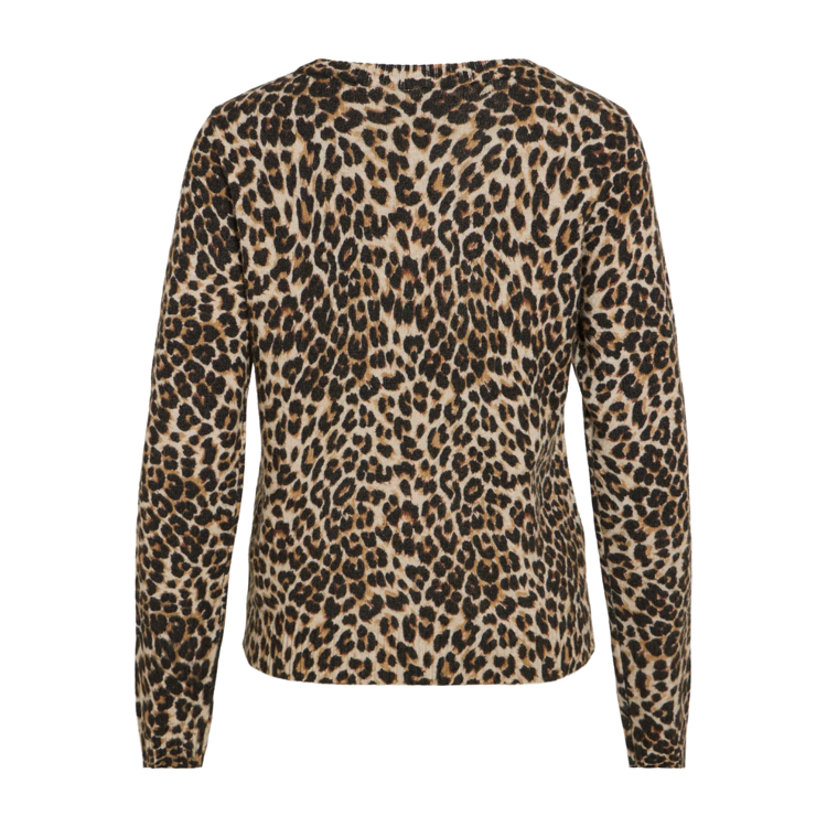 Viril strik bluse - Birch/leopard