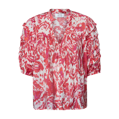 Love1336-1 bluse - Red ethnic