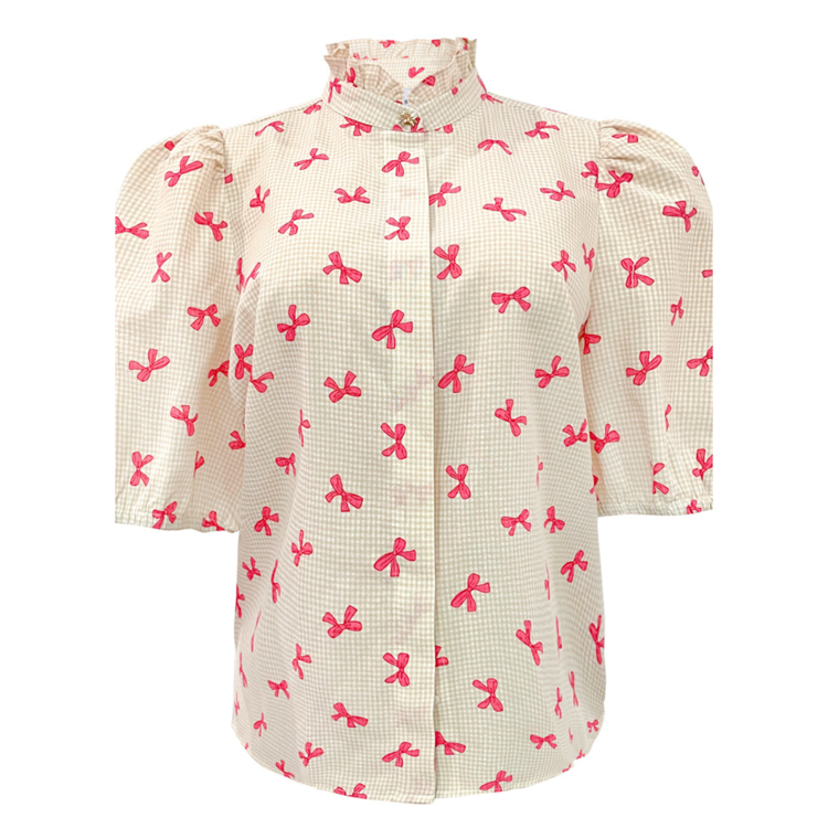 Ianna bluse - Check bow