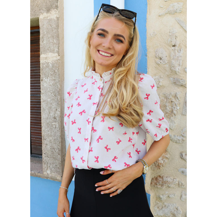 Ianna bluse - Check bow