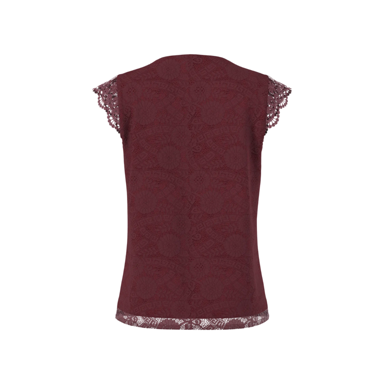 Pcolline v-hals top - Tawny port