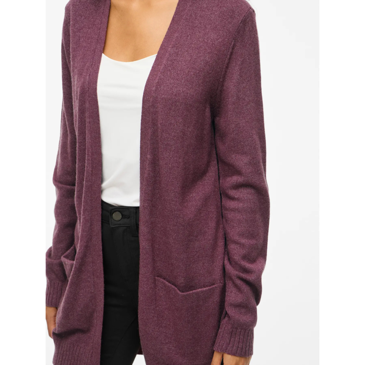 Viril cardigan - Fig/dark melange