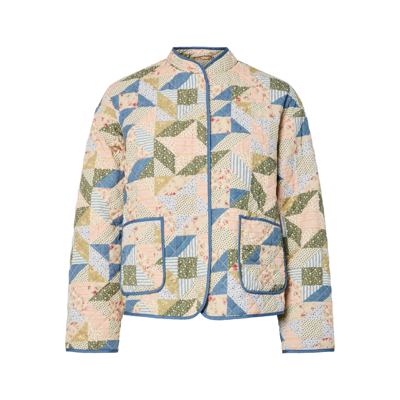Pcrikke quilted jakke - Birch/patchwork