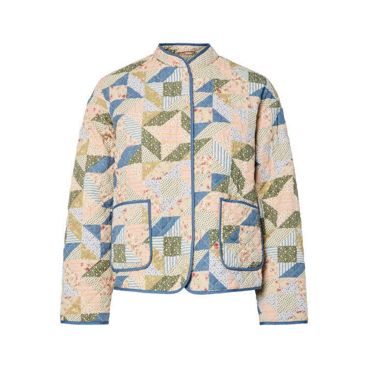 Pcrikke quilted jakke - Birch/patchwork