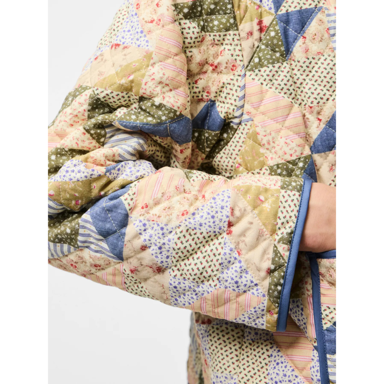 Pcrikke quilted jakke - Birch/patchwork