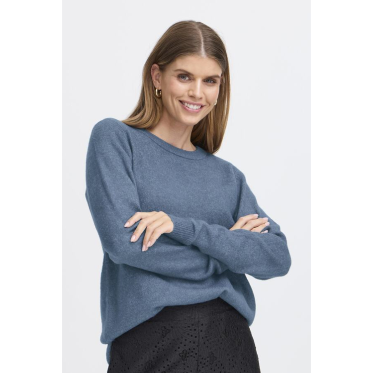 Frellis strikbluse - Bering sea melange