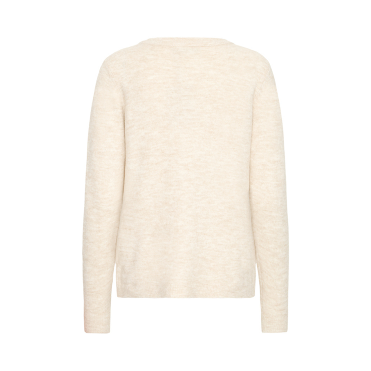 Frellis strikbluse - Limestone melange