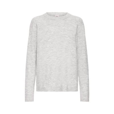 Frellis strikbluse - Light grey melange