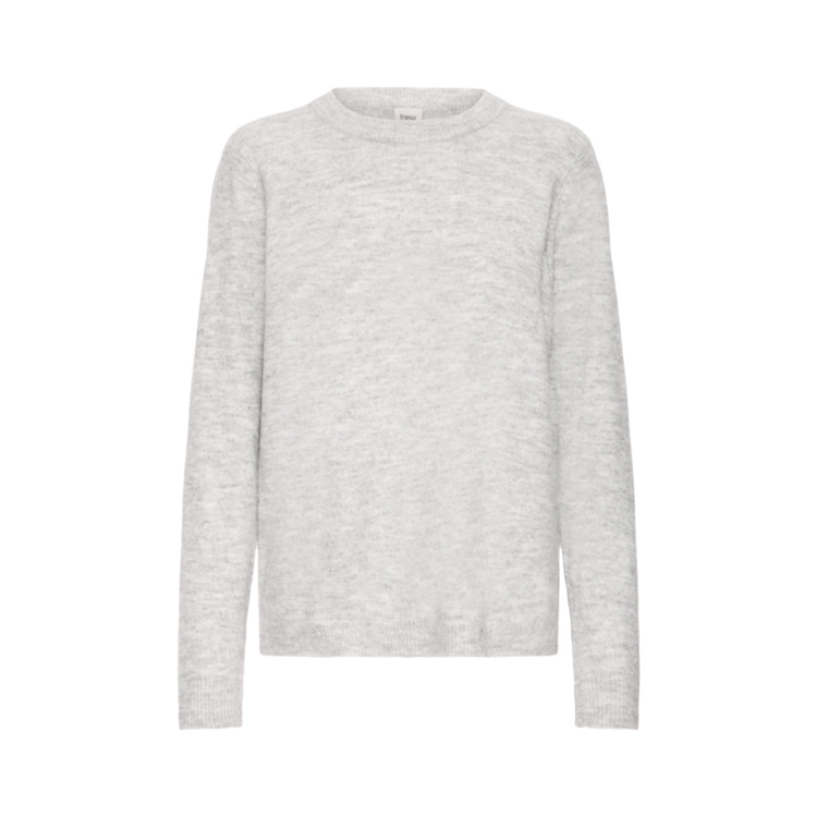 Frellis strikbluse - Light grey melange