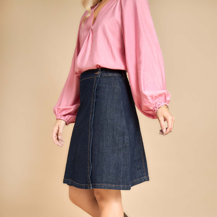 Bcrussel wrap nederdel - Dark denim