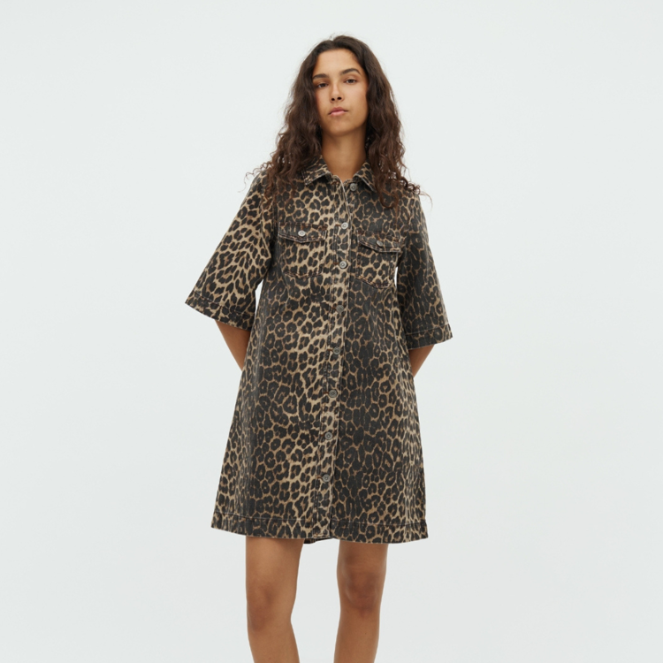 Mira-m kjole - Leopard mist