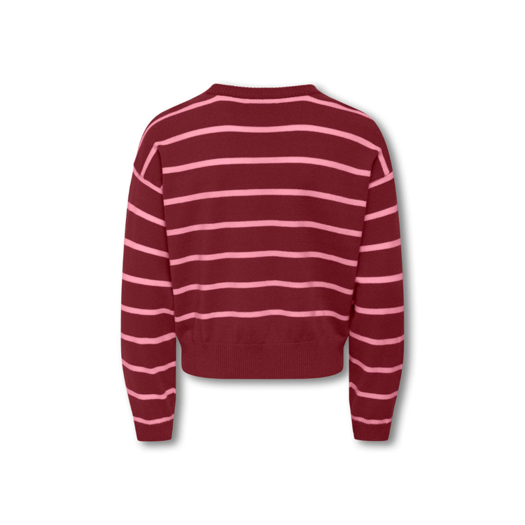 Kogamy strikbluse - Cabernet/sea pink