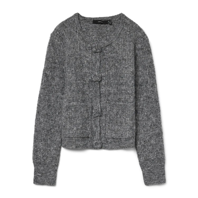 Vmblossom cardigan - Medium grey melange
