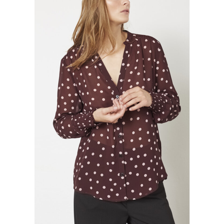 Love407-9 skjorte - Bordeaux/dot