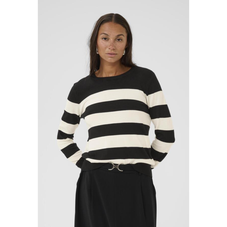 Kalizza strikbluse - Black/turtledove