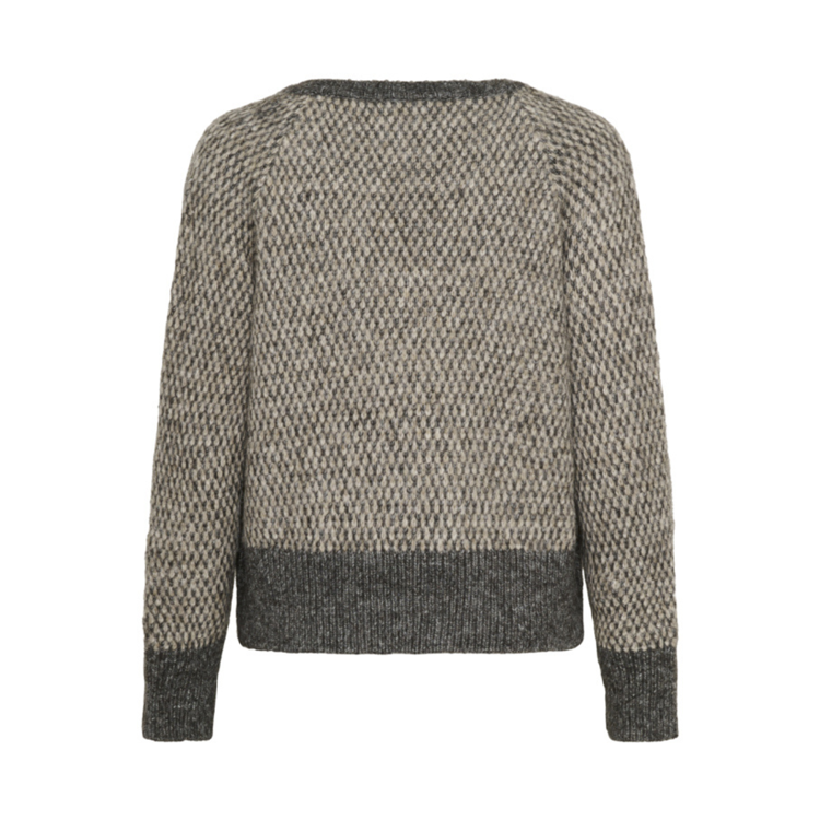 Kamelinda strik - Dark grey m./feather gray