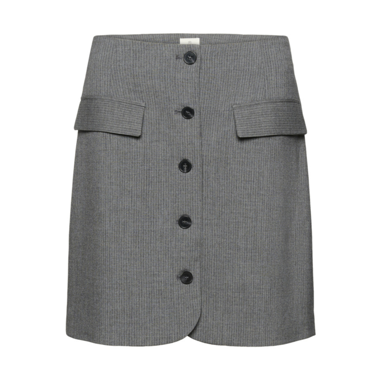 Kaellie nederdel - Grey melange/chalk stripe