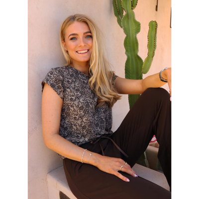 Alma t-shirt - Mocca brown lace