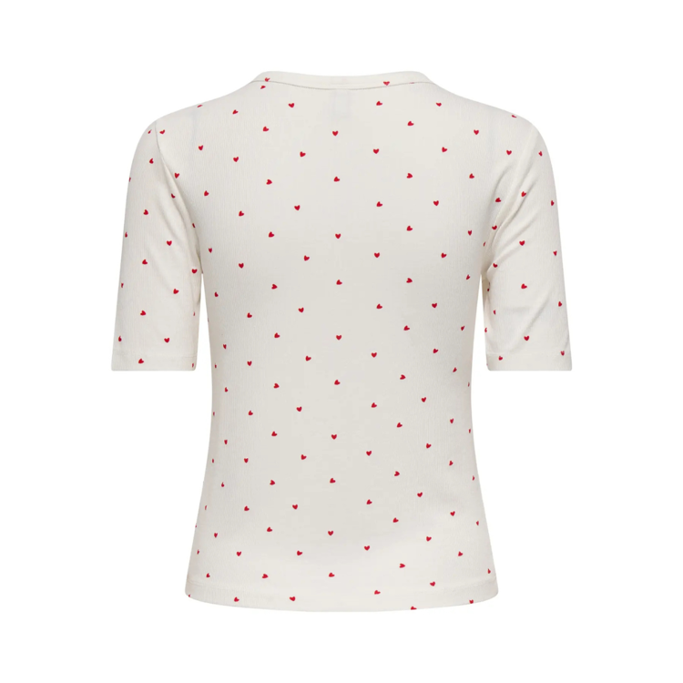 Onlnora cardigan - Cloud dancer/hearts