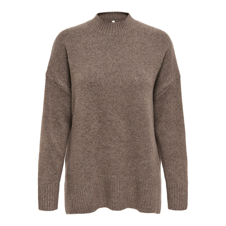 Onlhazel strikbluse - Brown lentil