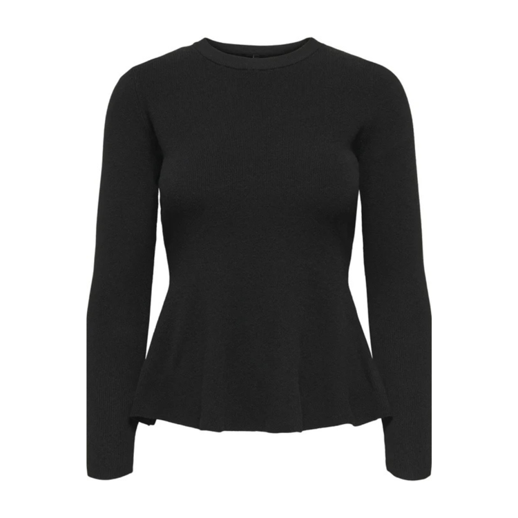 Onlcoco peplum strikbluse - Black